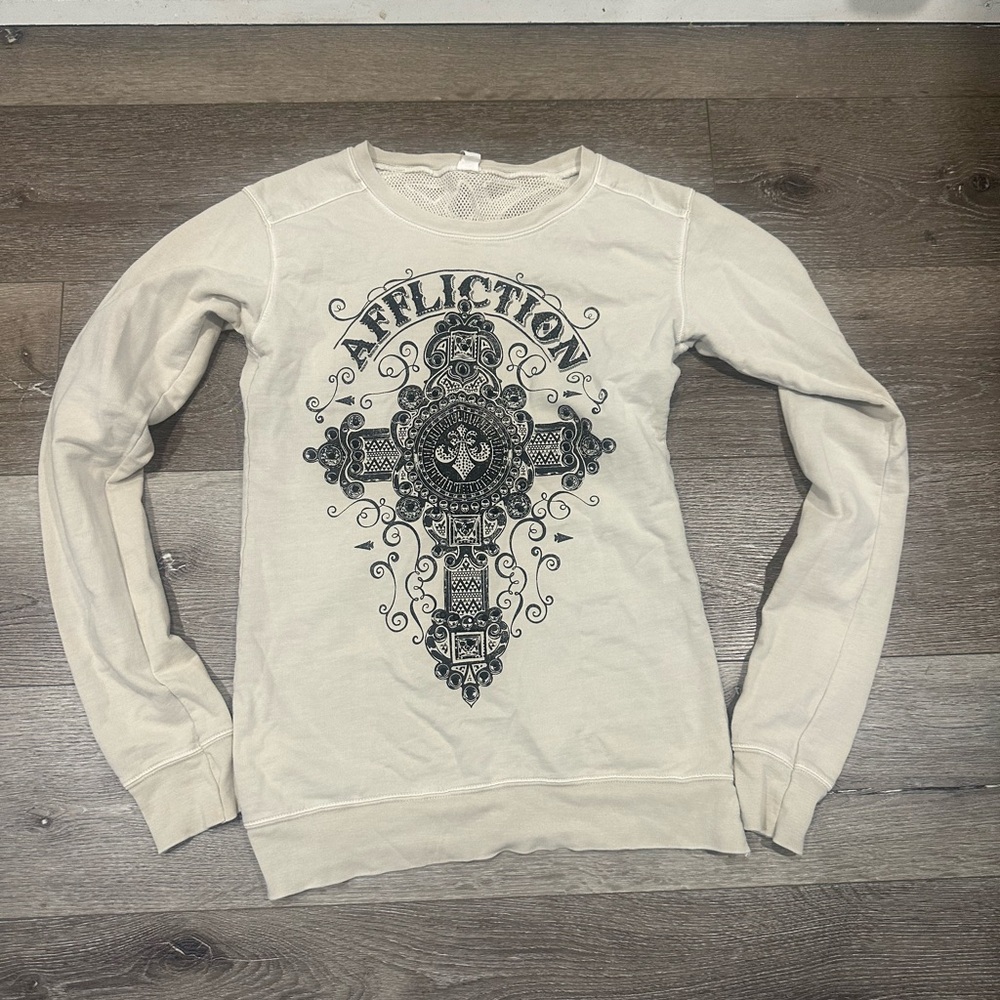 Affliction Cream Crewneck